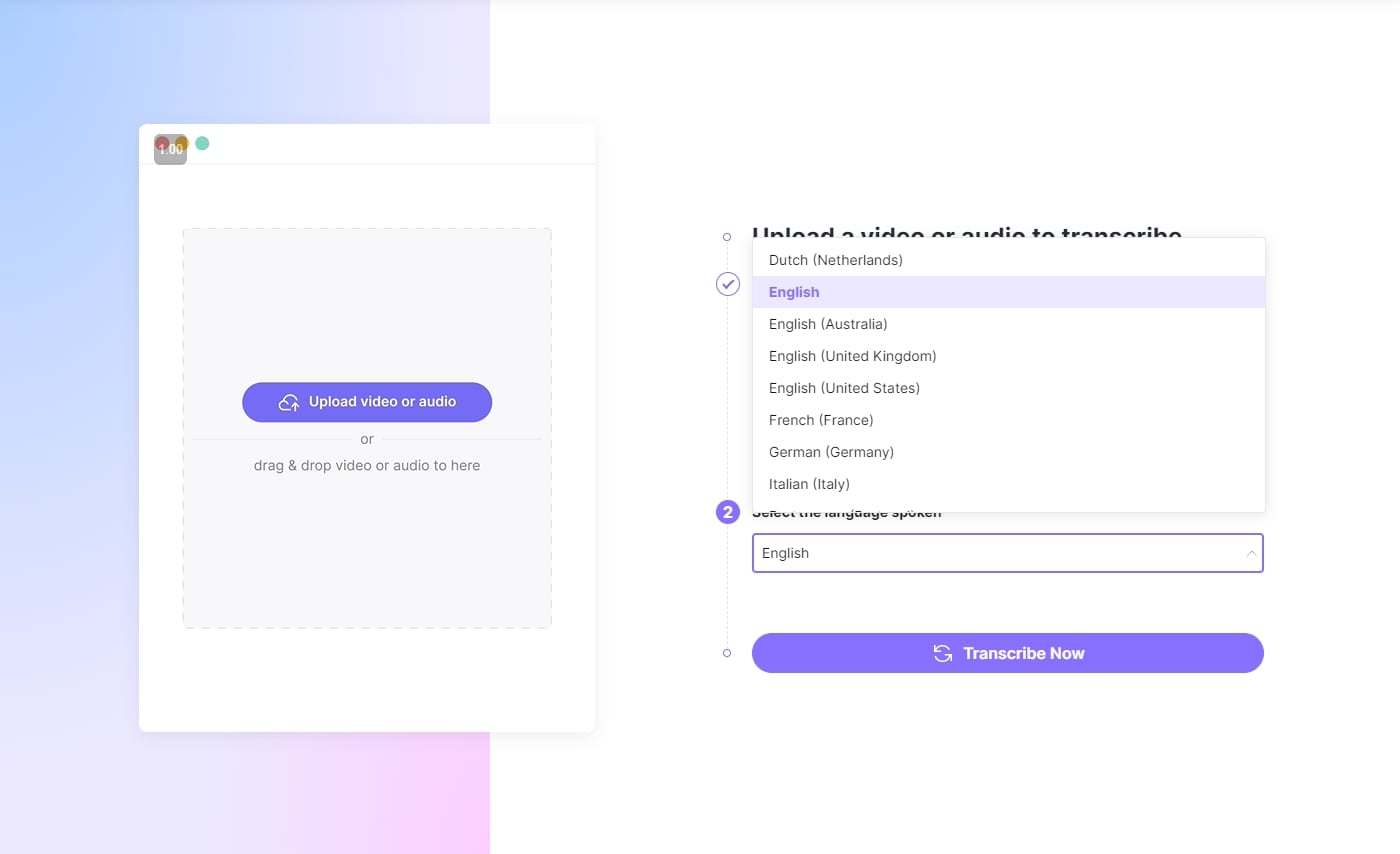 select language spoken in the interview