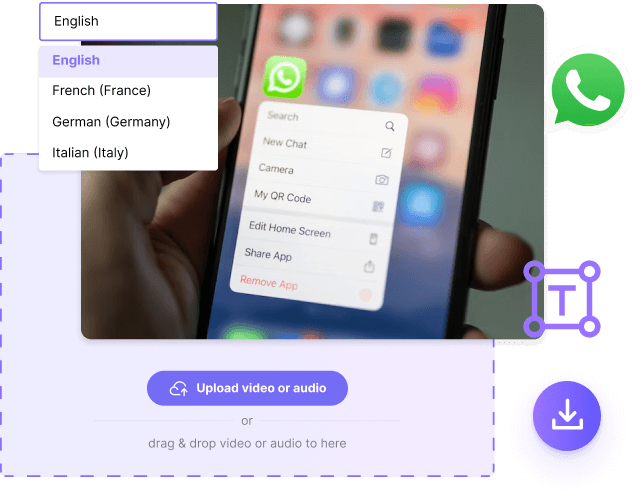 Media.io convert Whatsapp voice to texts