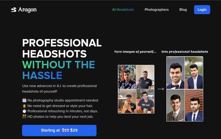 aragon ai headshot generator