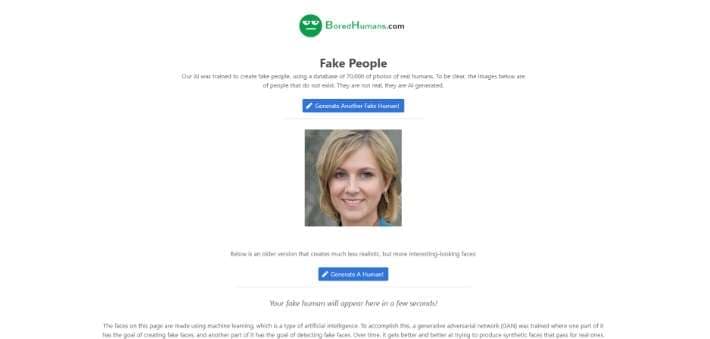 ai face generator BoredHumans