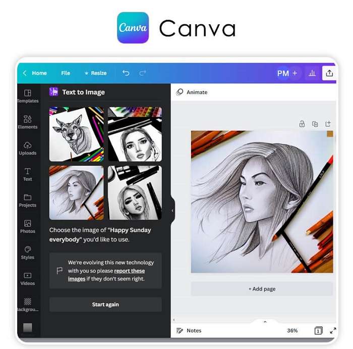 canva KI-Bild Selfie-Generator