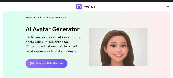 media.io generatore di avatar ai