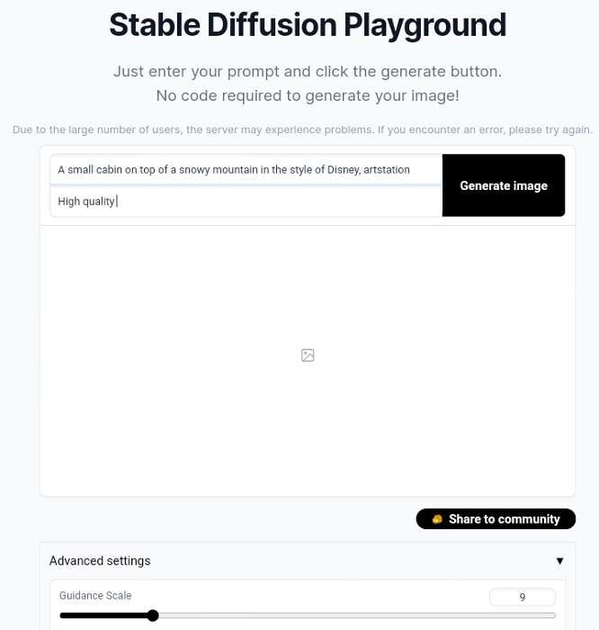 enter Playground AI site and input text