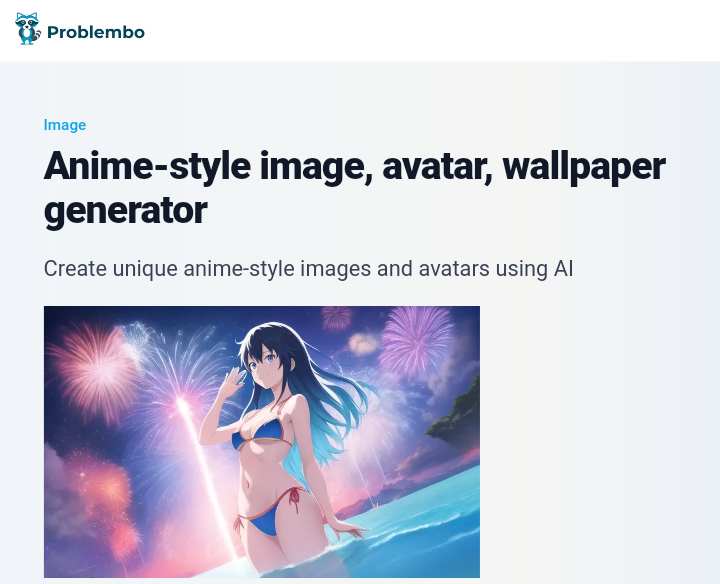 ai anime generator problembo