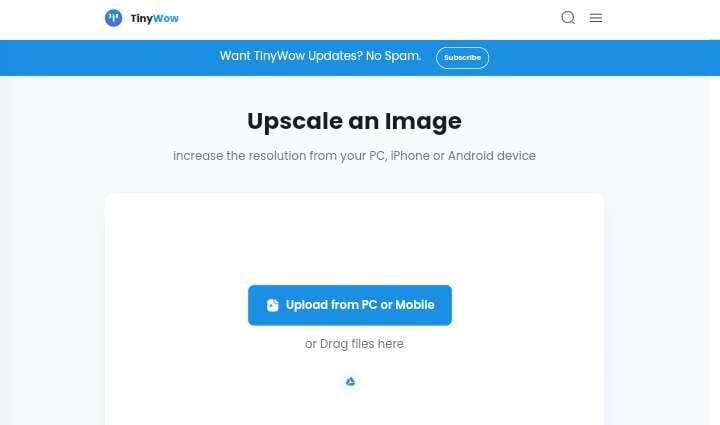 ai upscale stable diffusion image with tinywow