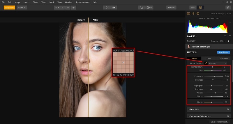 luminar interface