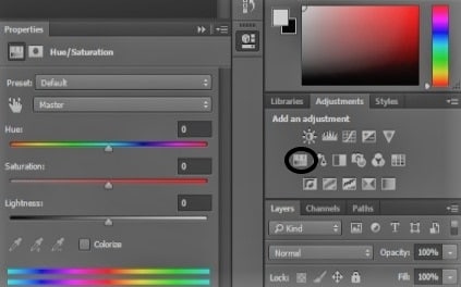 change hue and saturation photoshop