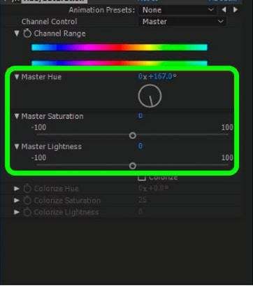 modify the hue saturation of image