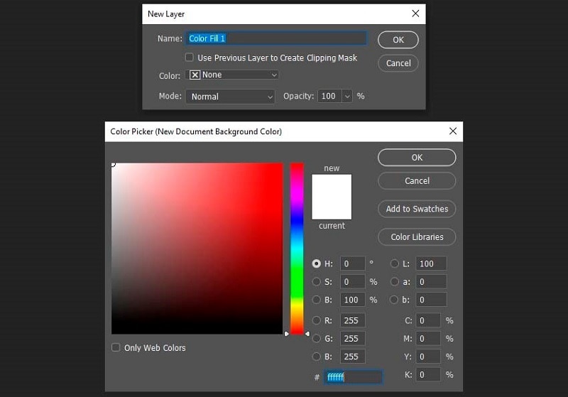 add color to image background windows photoshop