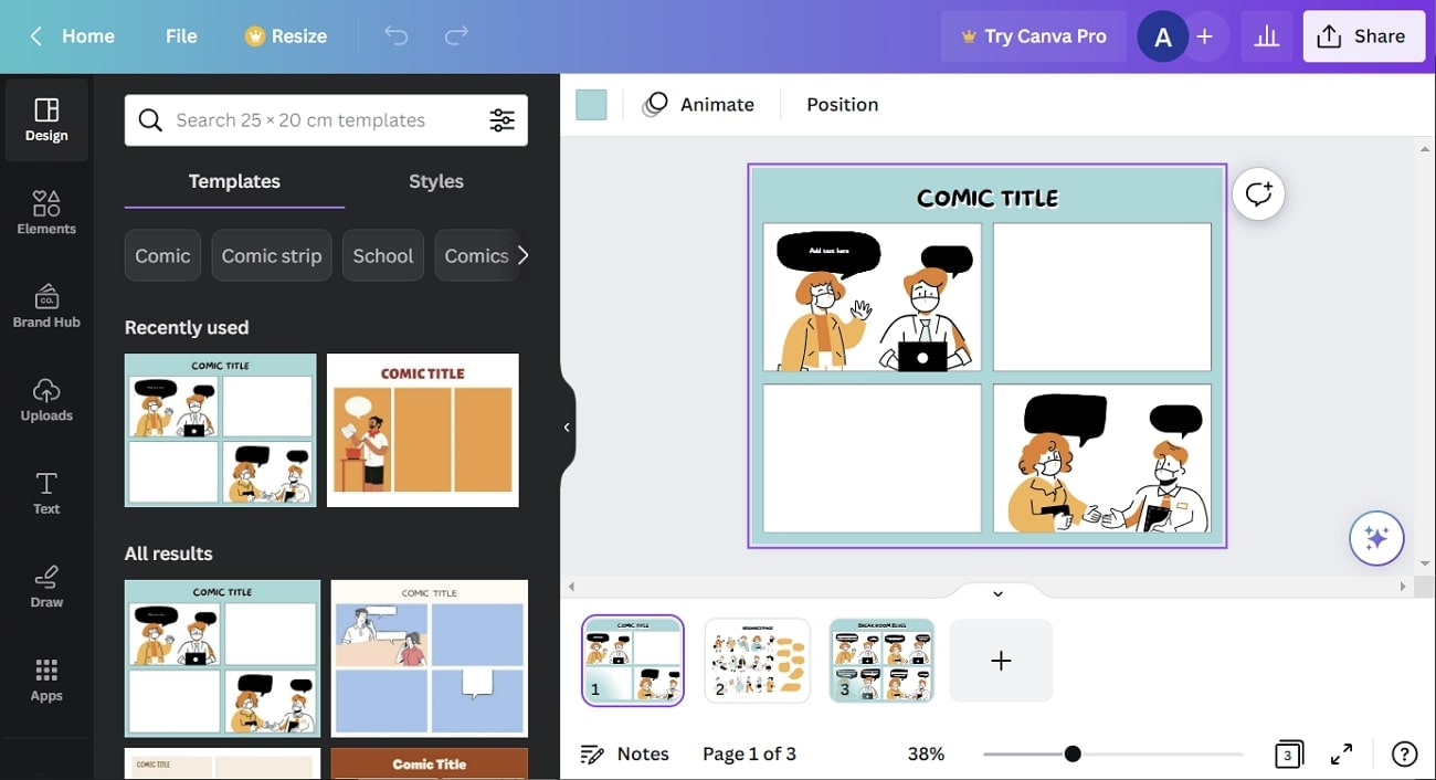 canva comic strip maker