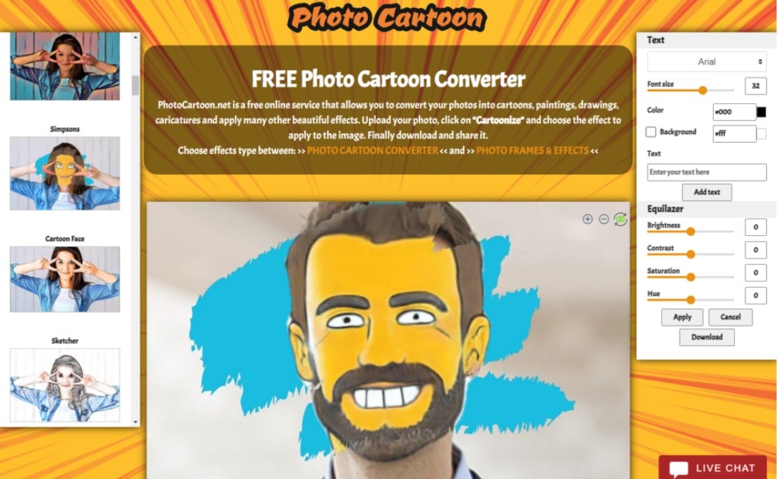 photocartoon.net simpson character generator