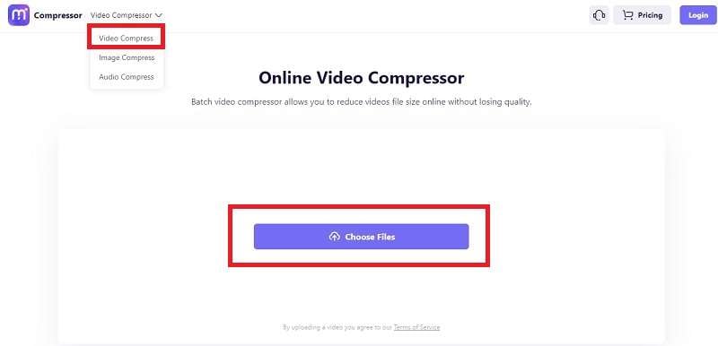 compress videos using media.io