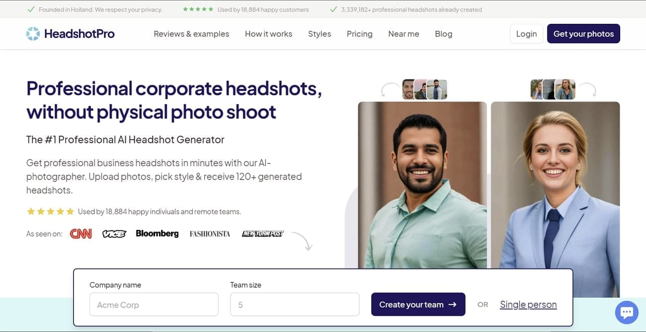 headshotpro creatore di fototessere ai