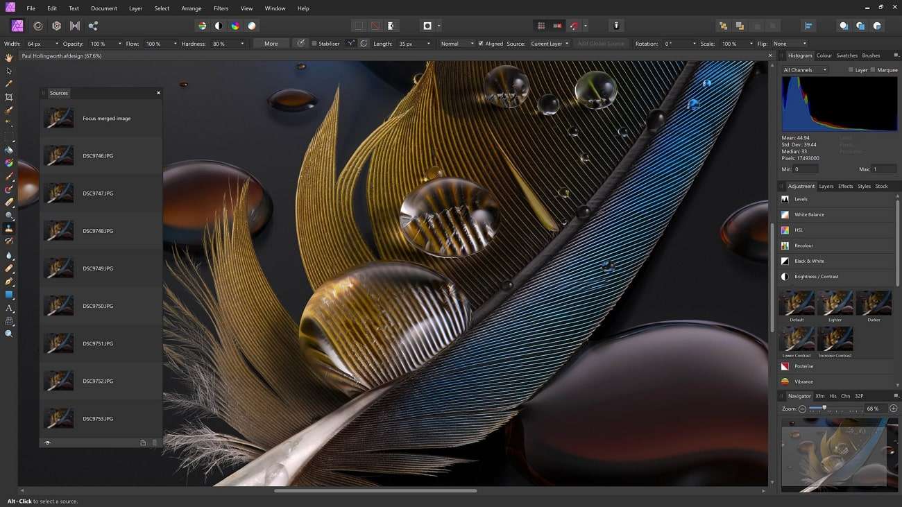 affinity photo denoiser di immagini