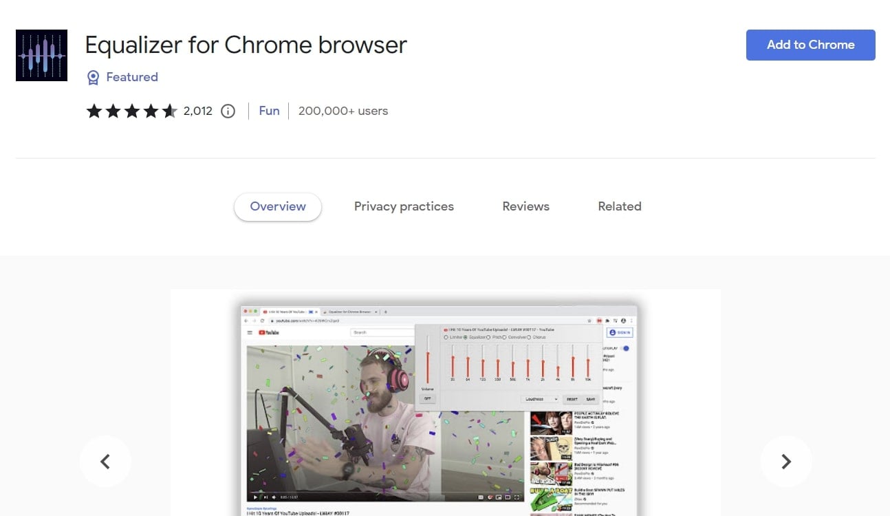 equalizer pour le navigateur chrome