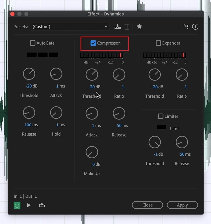 enable the compressor option