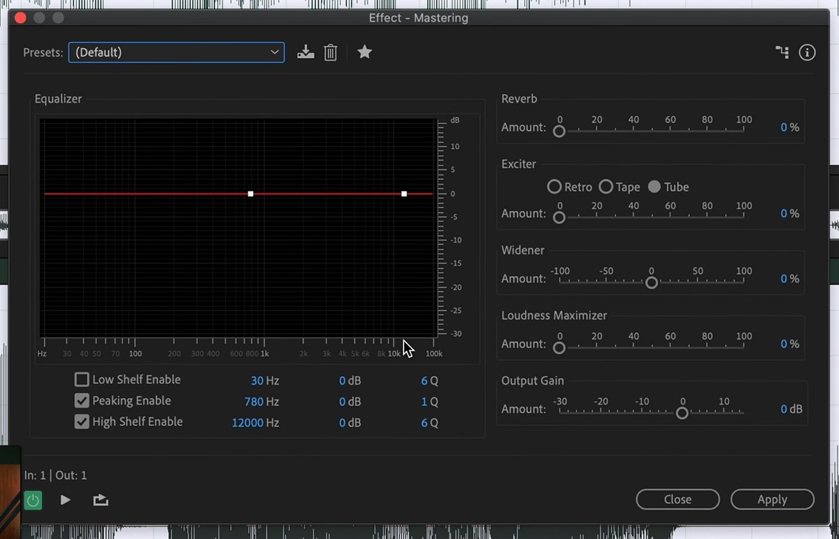 Mastering-Effekt verwenden