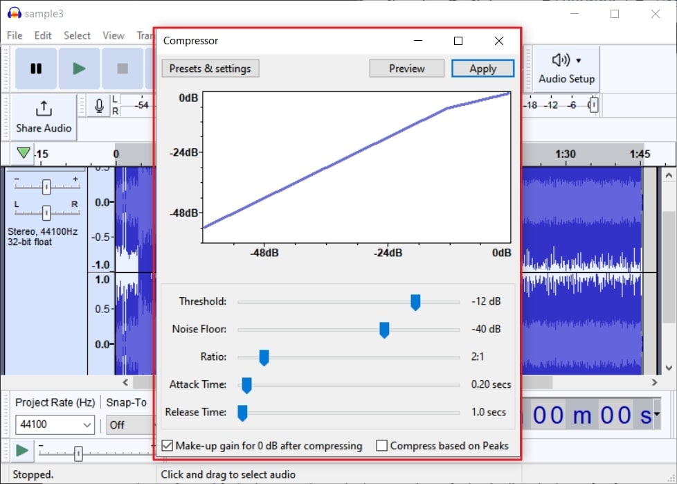 modify compressor values