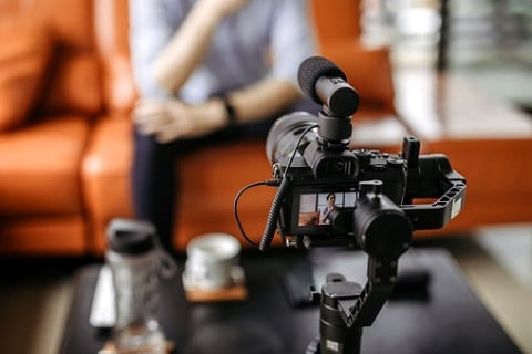 microphone and video recorder for interview