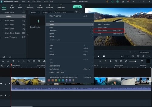 wondershare Filmora Audio abkoppeln