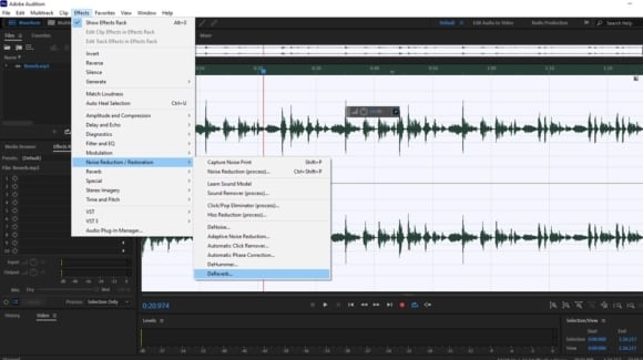 efecto dereverb de adobe audition