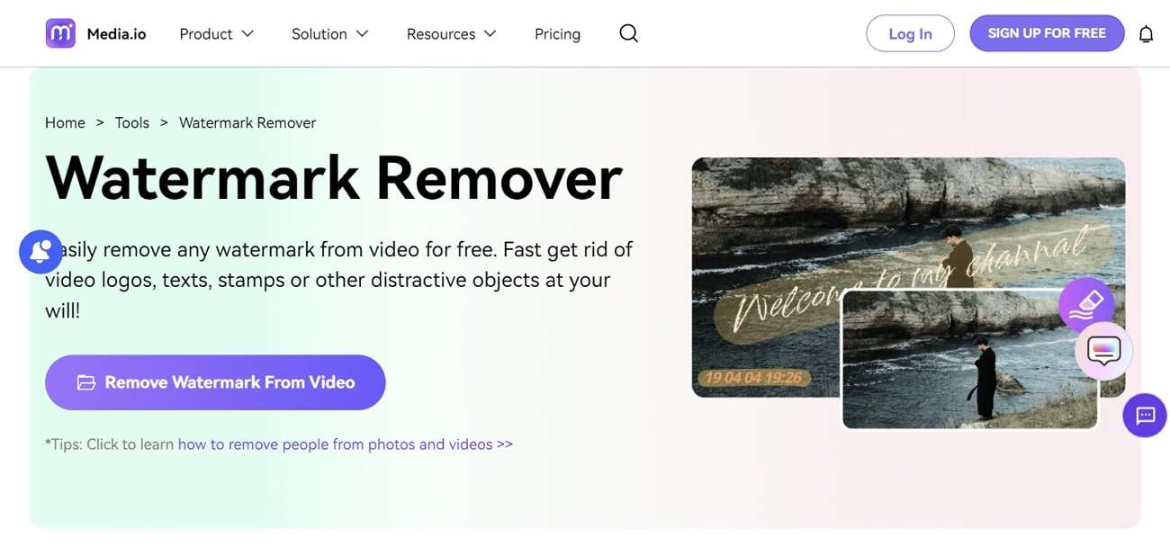 Media.io en línea Video Watermark Remover