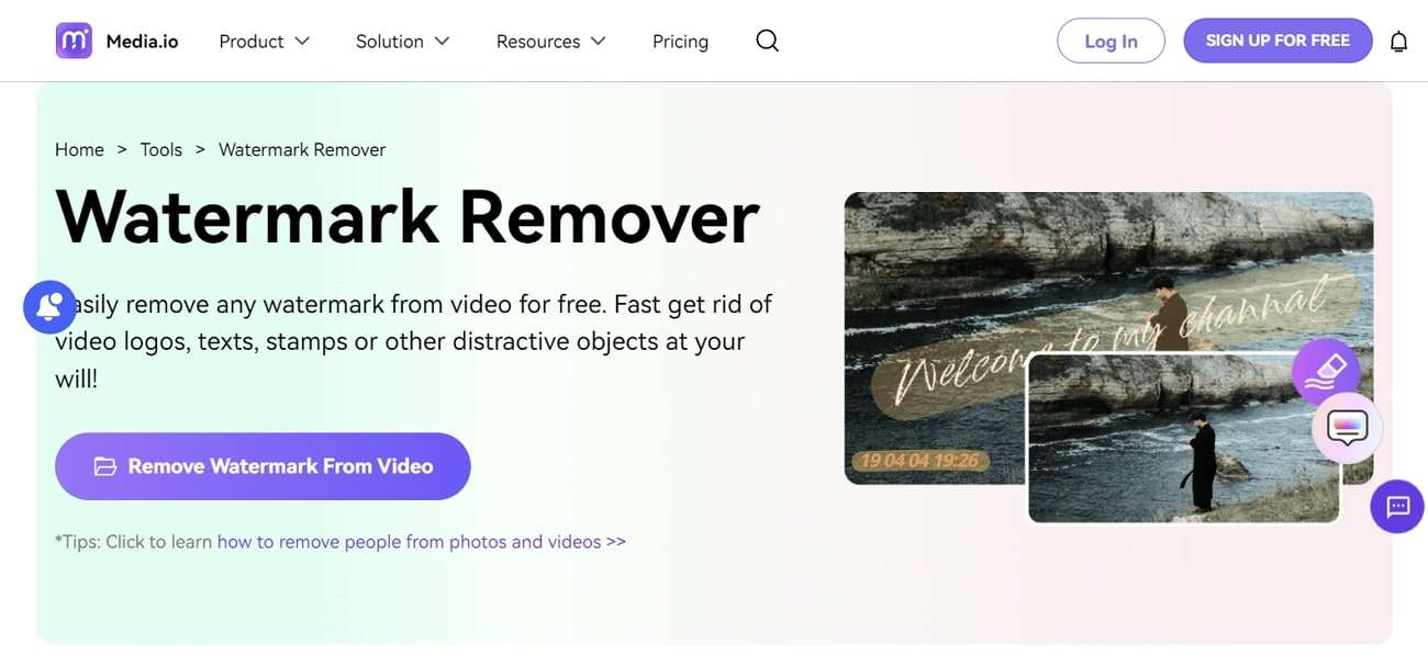 Media.io online Video Wasserzeichen Remover