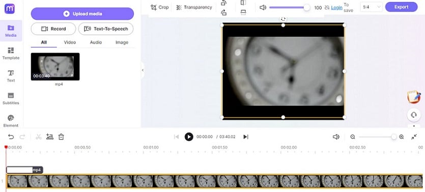 media.io add text to video app