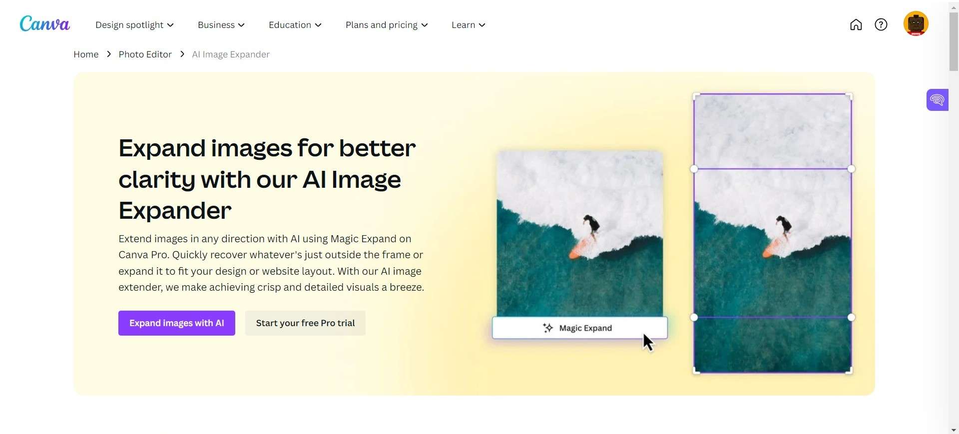 canva ai image extender