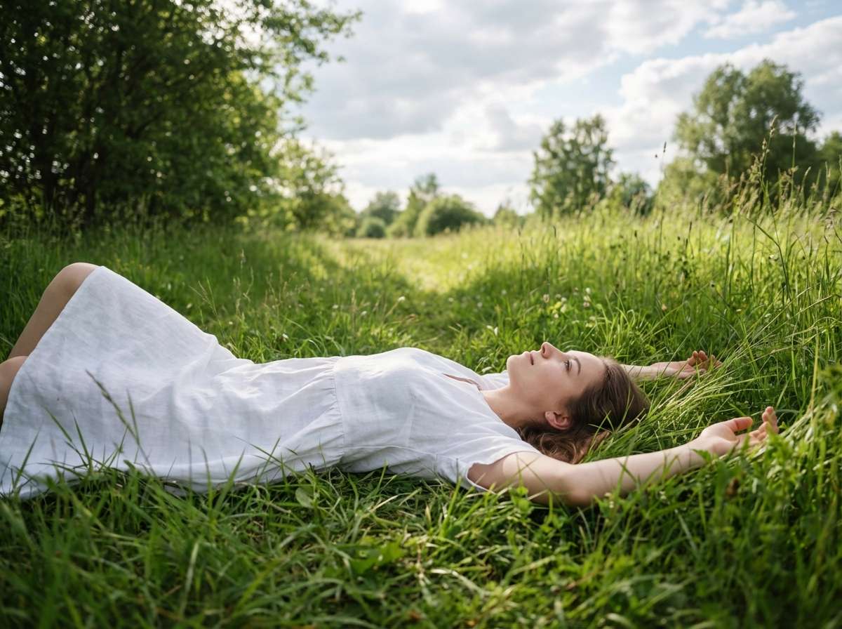 before - woman in forest setting, natural lighting, no butterflies