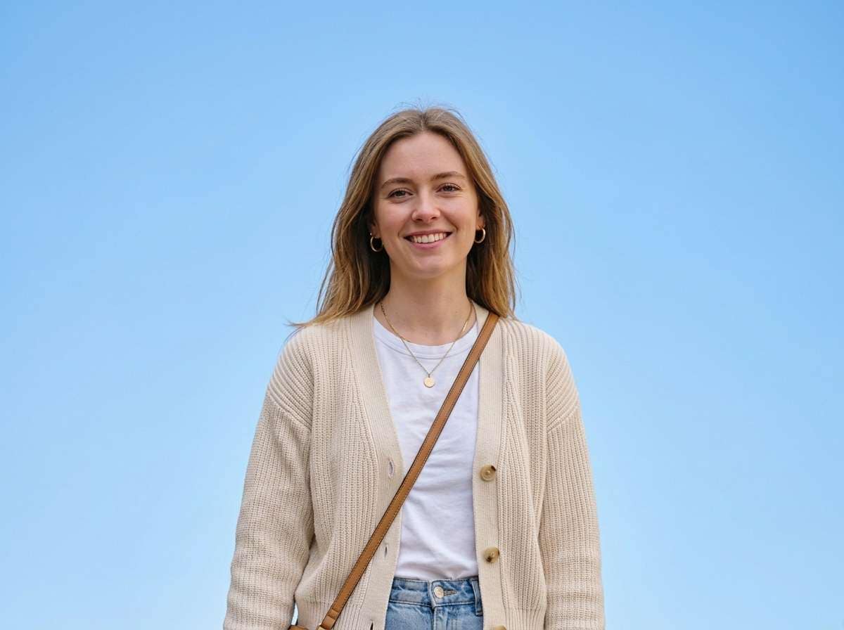 before - woman portrait without cherry blossom