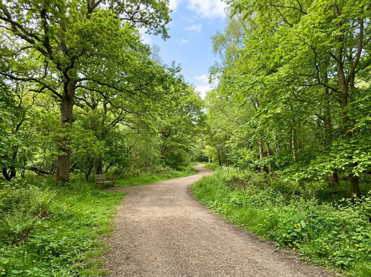 before - park pathway without cherry blossom trees