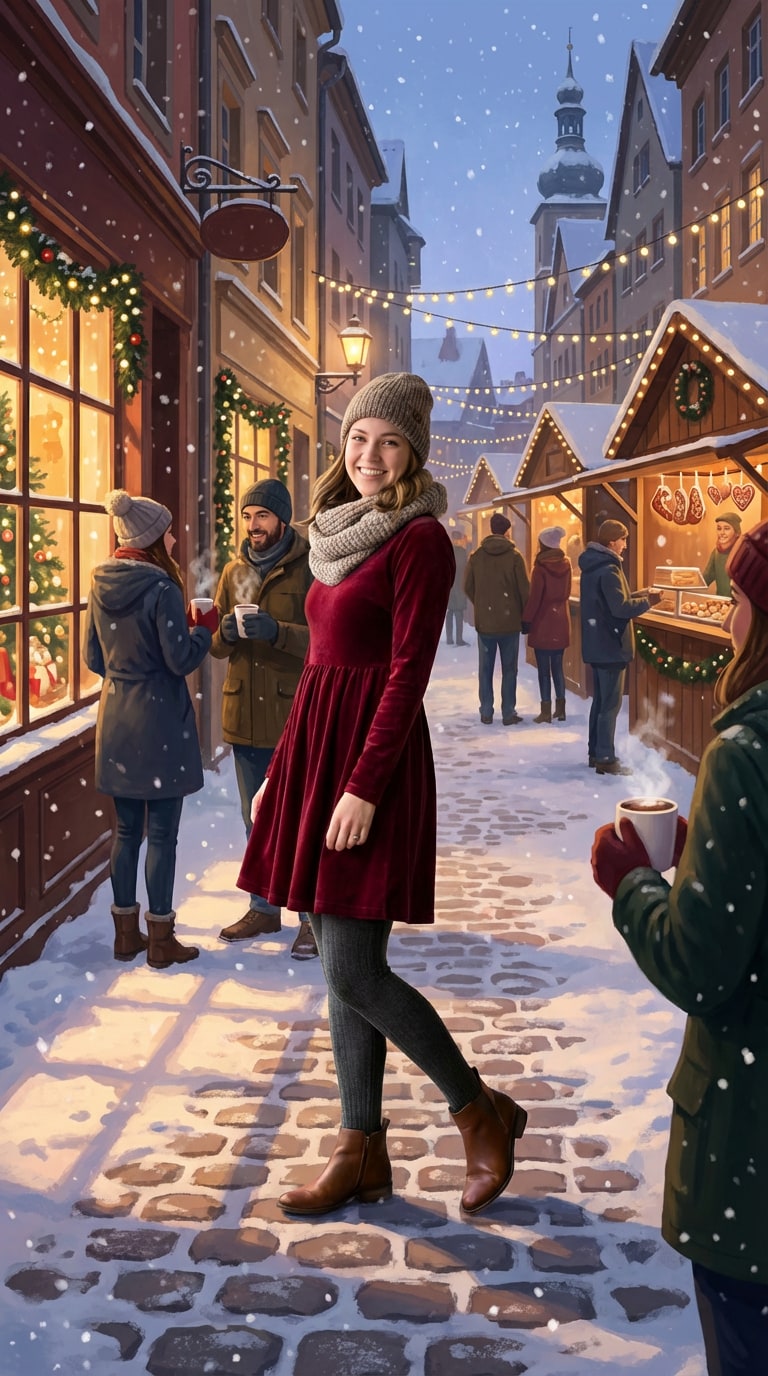 add christmas background to photo