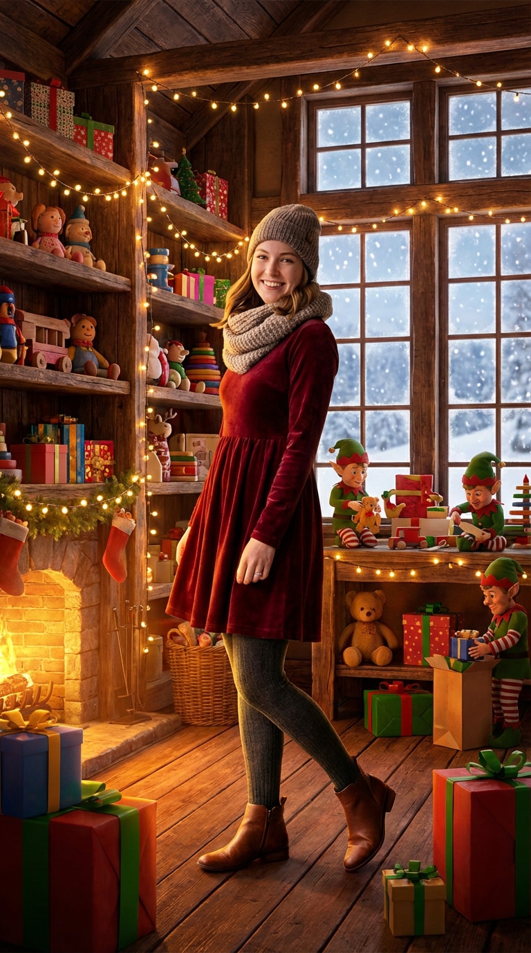 add christmas background to photo