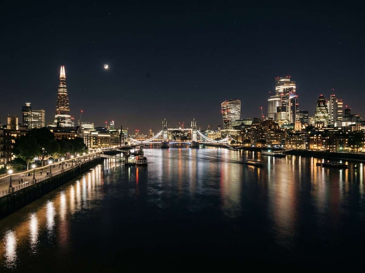 before - city skyline at night without fireworks