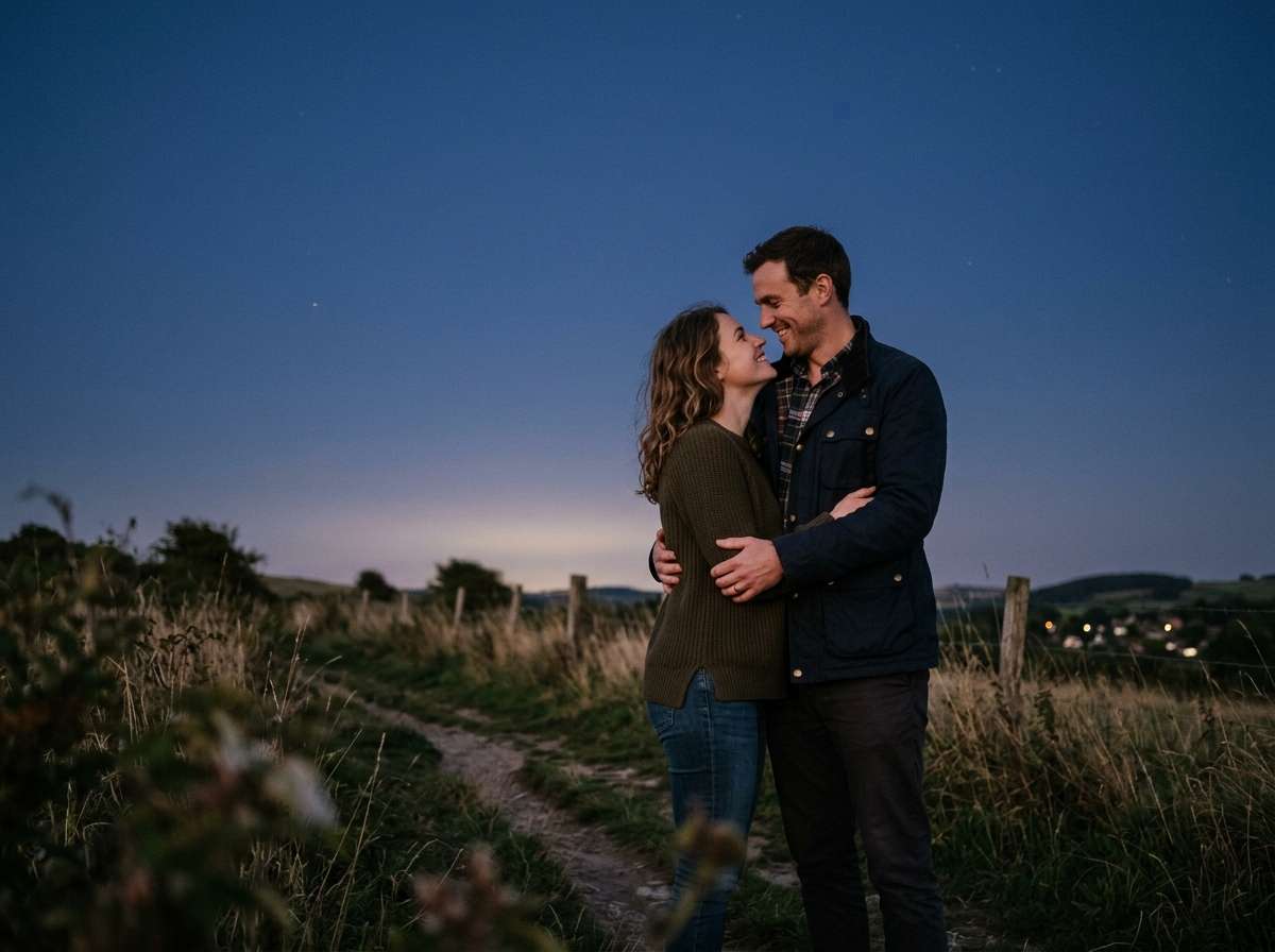 before - couple outdoors at night without fireworks