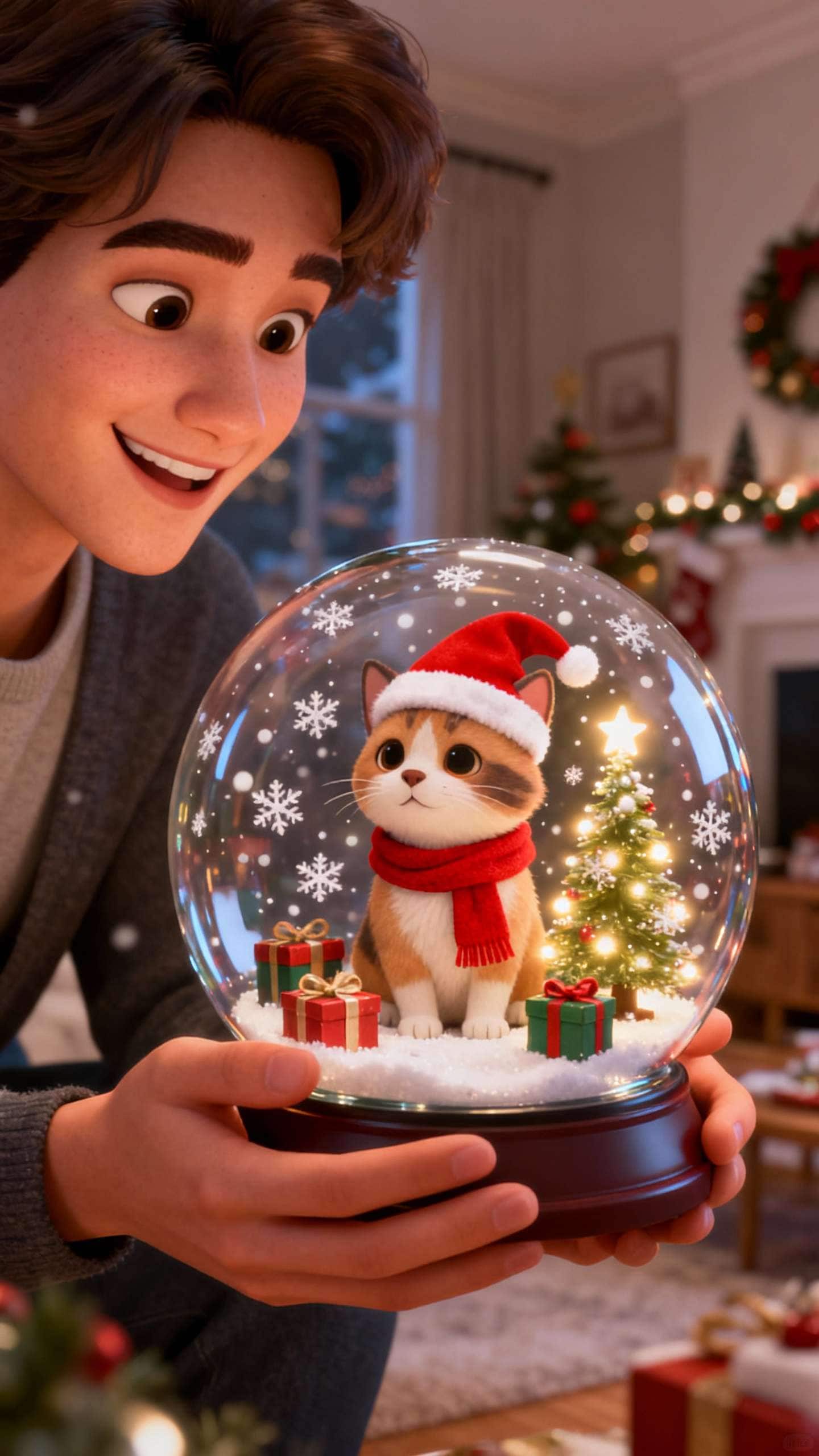 Crystal ball filter Christmas style – AI prompt sample