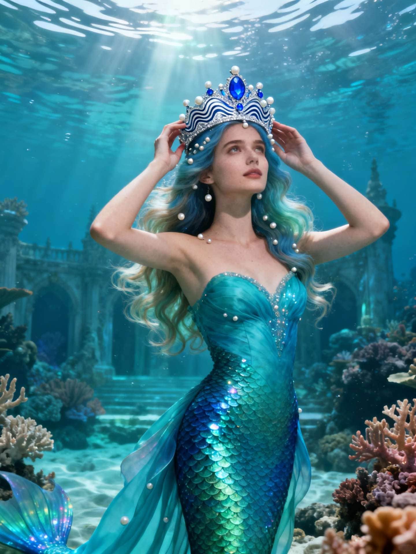 Ocean Sapphire Crown – AI prompt sample