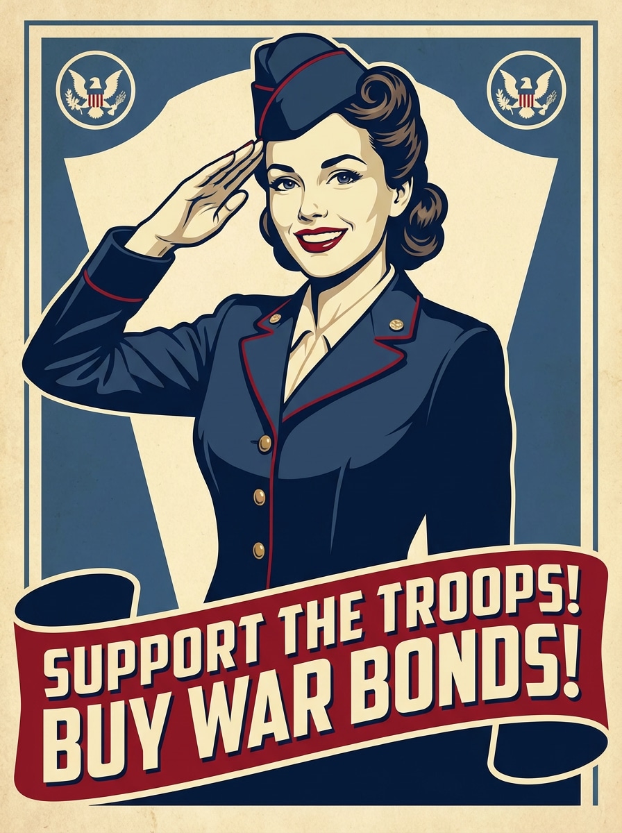 1940s wartime pin-up poster
