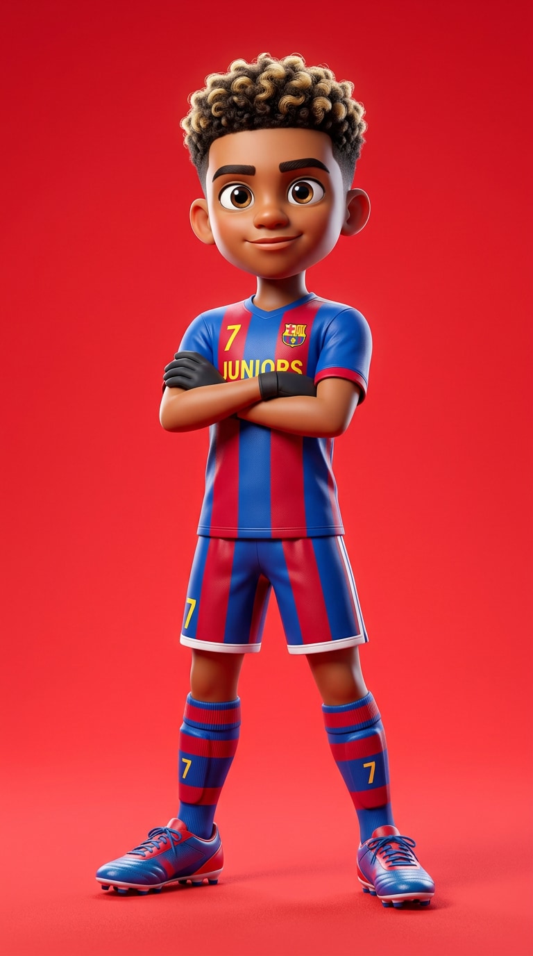 Classic Young Player - 3D Cartoon Football Avatar confident pose