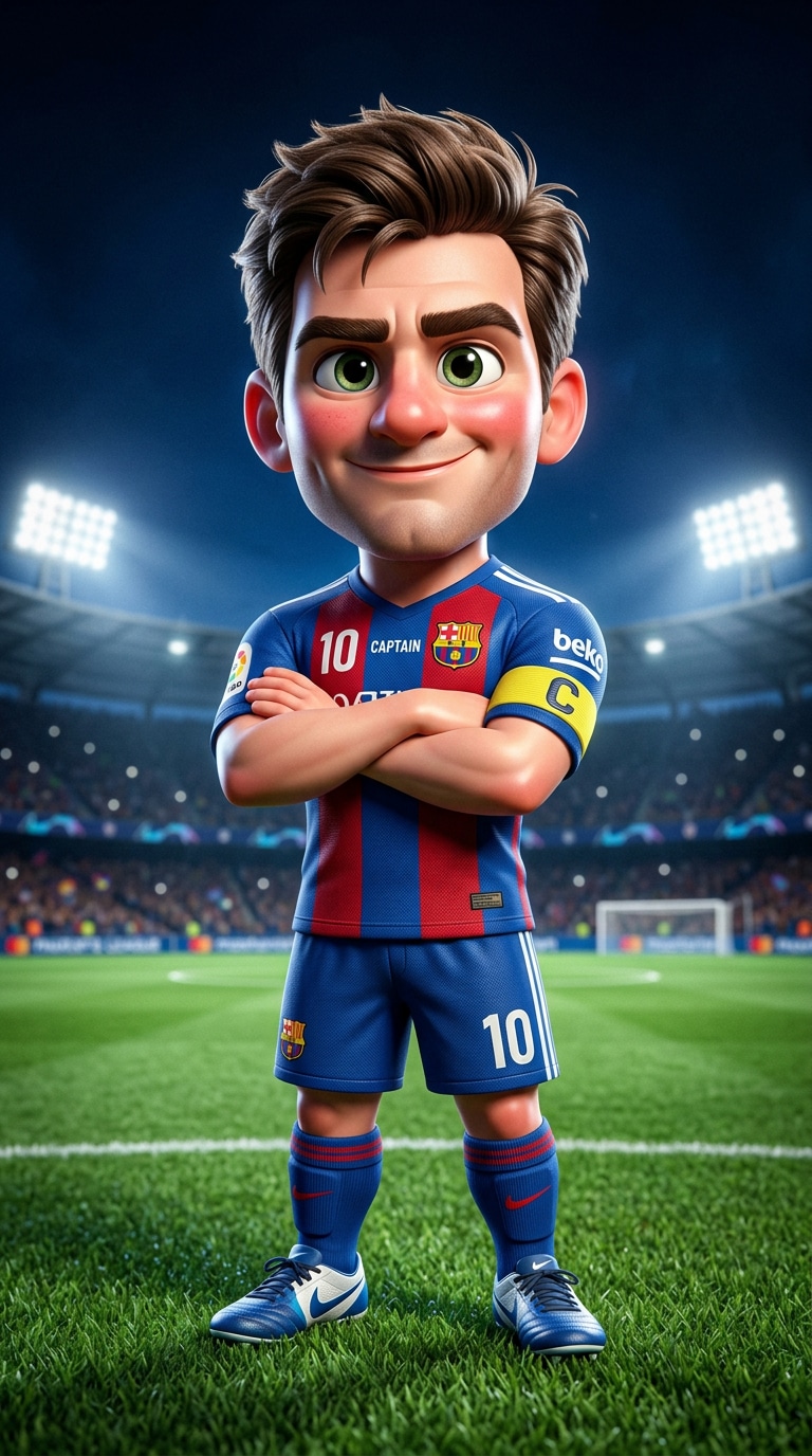 Confident Captain - 3D Cartoon Football Avatar leadership character