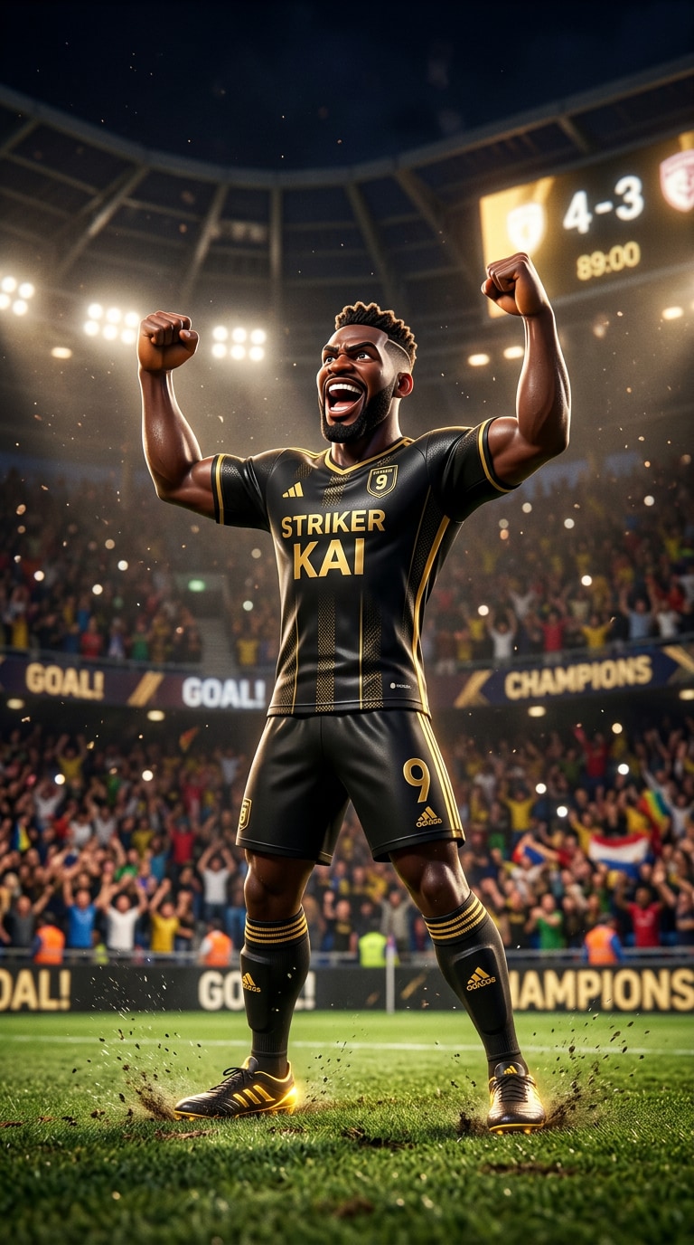 FIFA Hero Striker - 3D Cartoon Football Avatar goal celebration