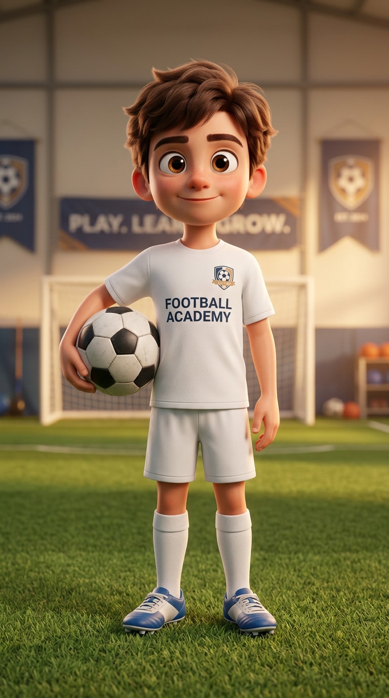 Football Academy Student - 3D Cartoon Football Avatar training character