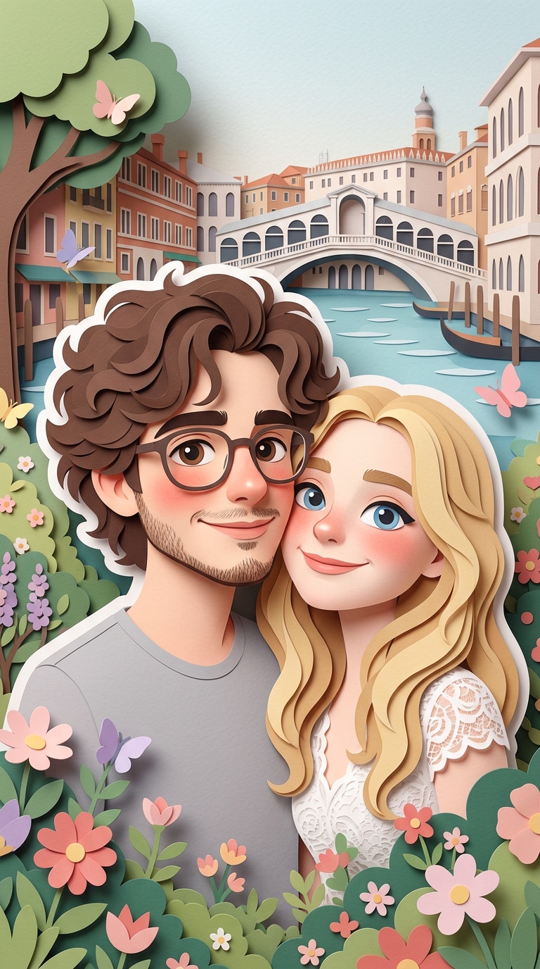Premium Pinterest Papercraft Portrait prompt