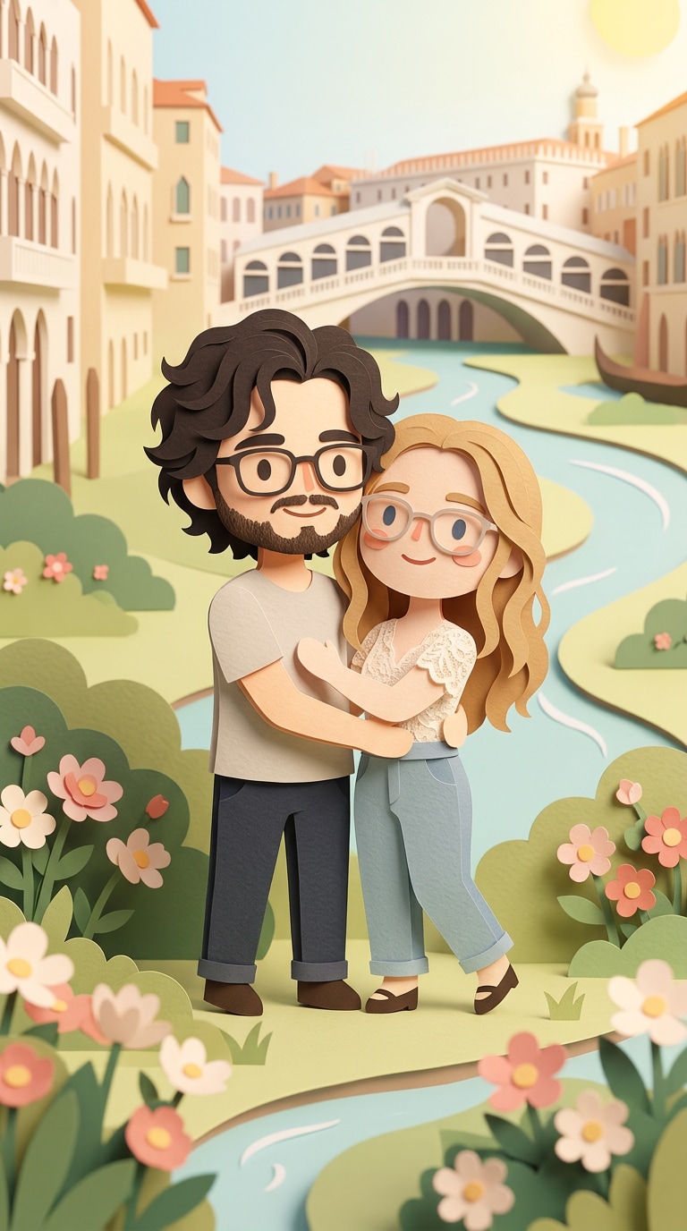 Layered Garden Diorama Portrait prompt