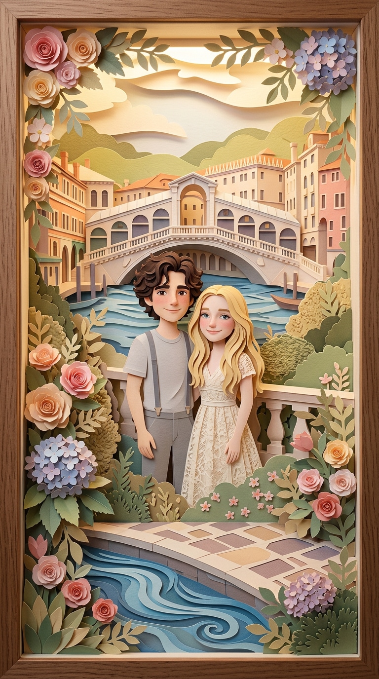 Paper Garden Full Body Portrait prompt