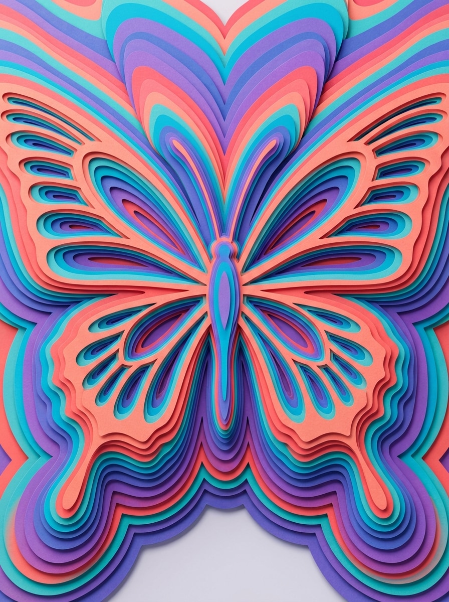 3D Papercut Butterfly