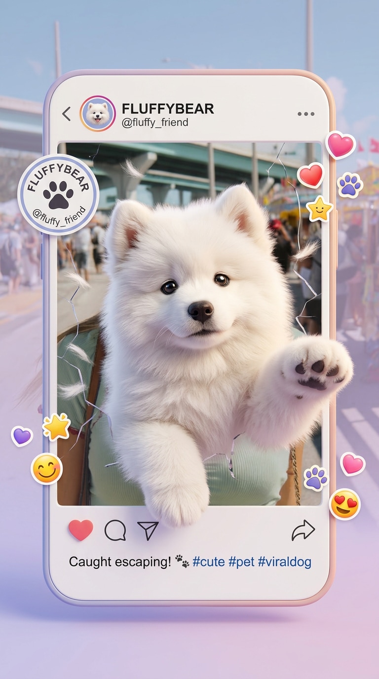 Cute Pet Viral Card - 3D popout pet social media prompt