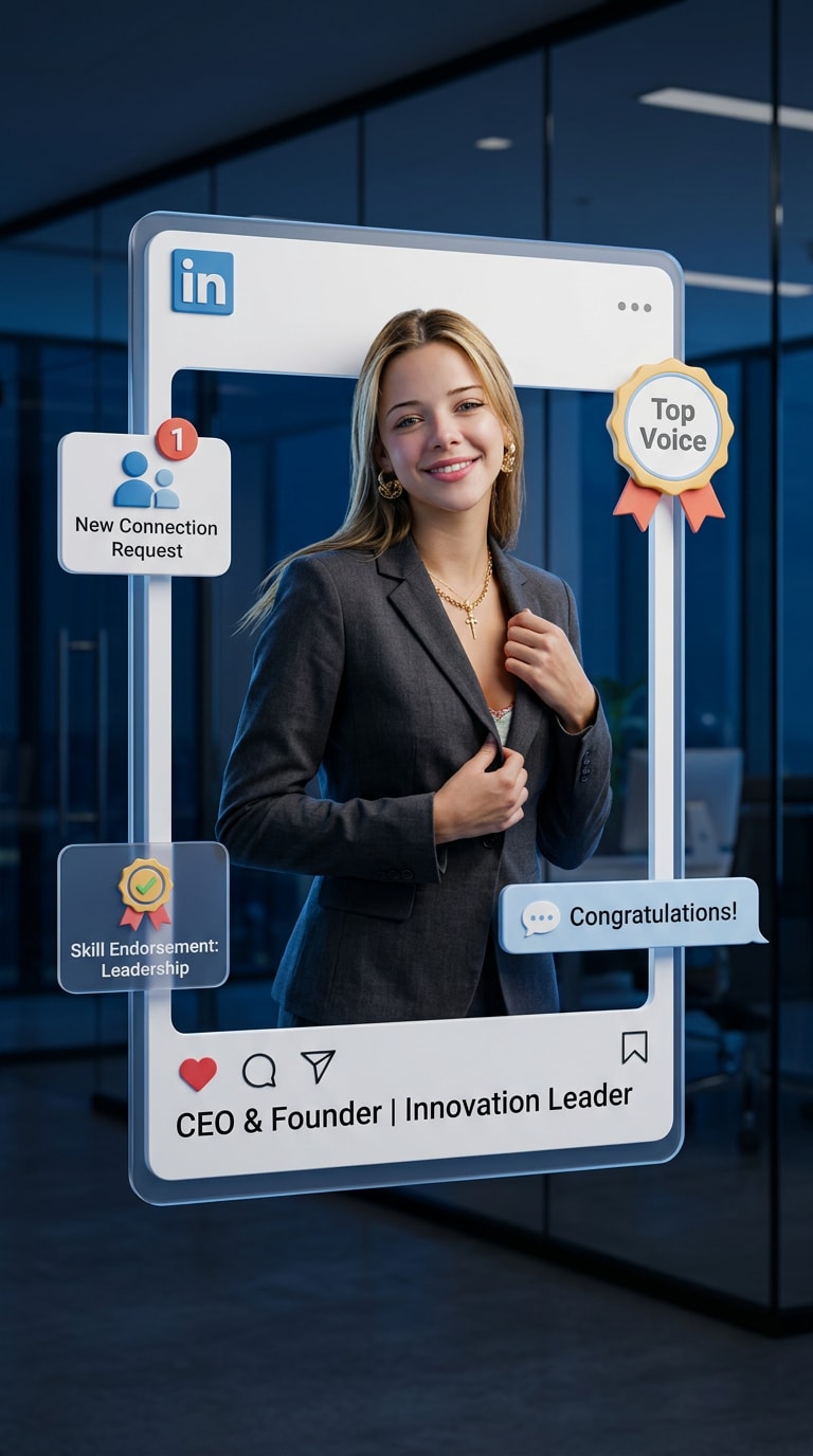 LinkedIn Power Leader - 3D popout business portrait prompt