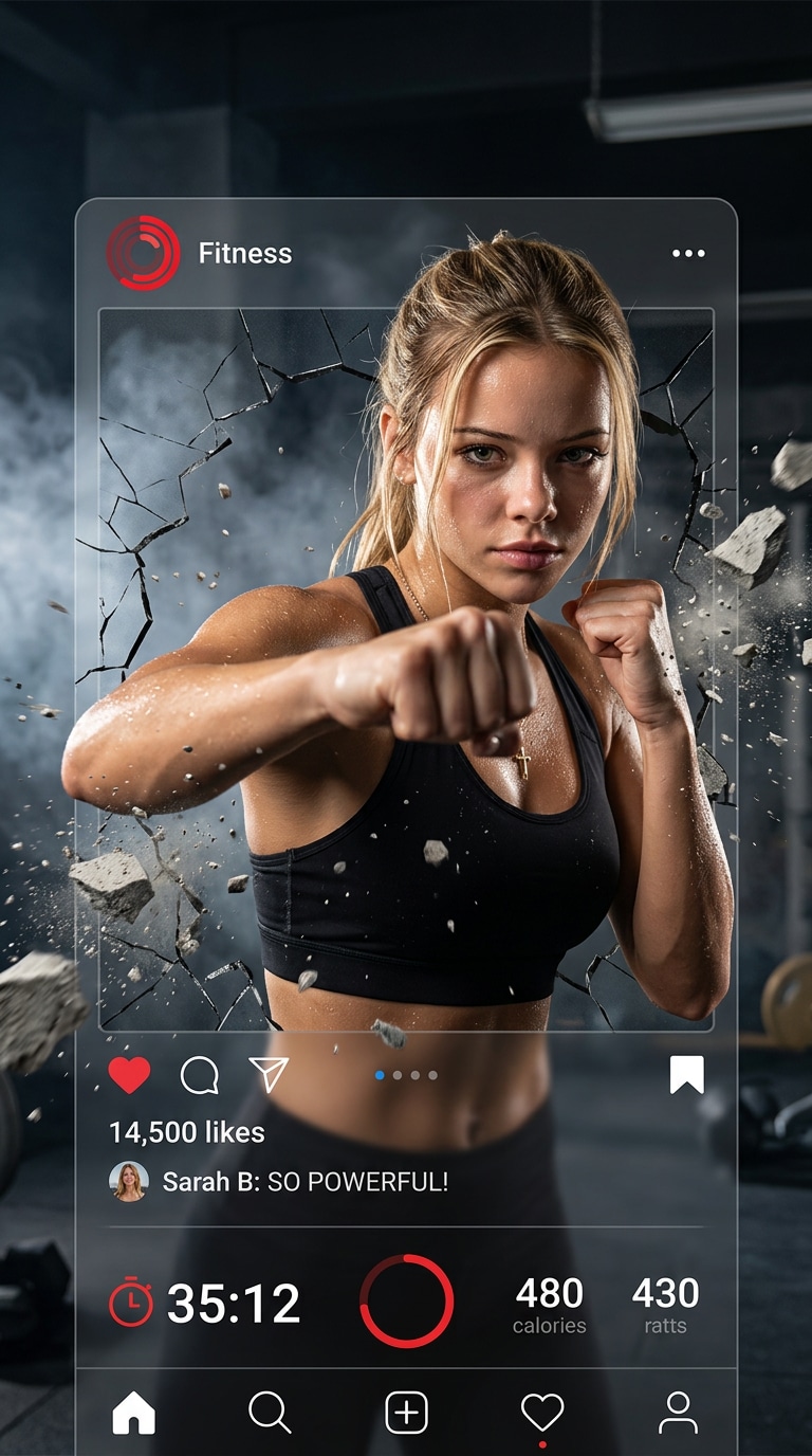 Fitness Coach Impact - 3D popout fitness portrait prompt